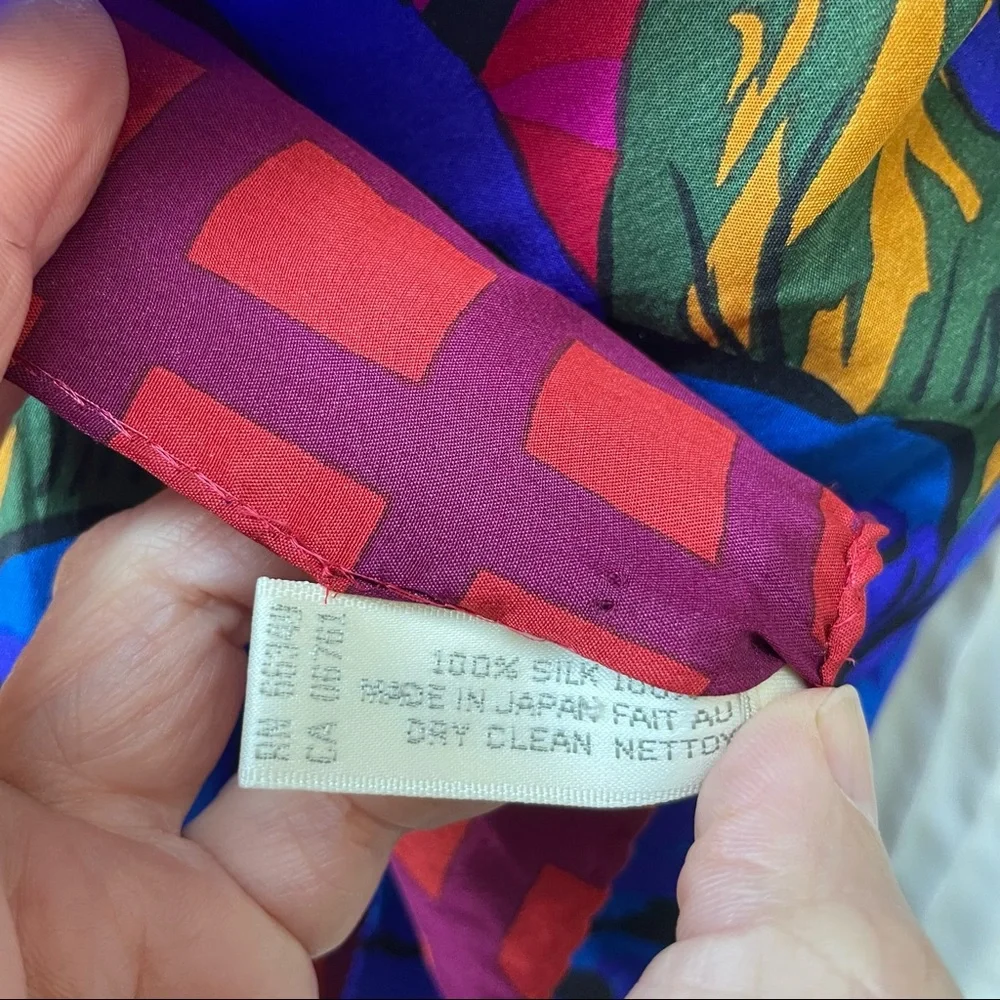 Vintage bright multicolored Jones New York silk scarf
